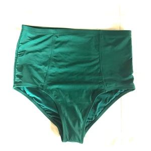 NWT Old Navy High Waist Green Retro Swim bottom M